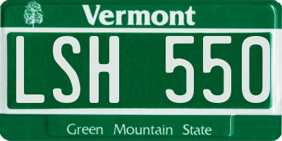 VT license plate LSH550