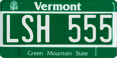 VT license plate LSH555