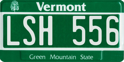 VT license plate LSH556