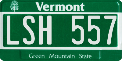 VT license plate LSH557