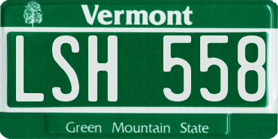 VT license plate LSH558