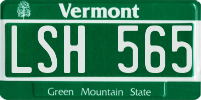 VT license plate LSH565