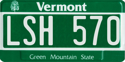 VT license plate LSH570