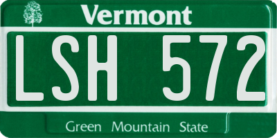 VT license plate LSH572