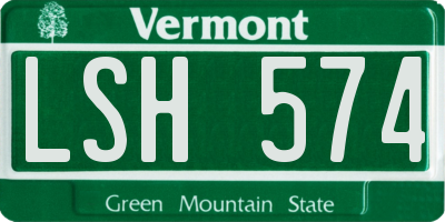 VT license plate LSH574
