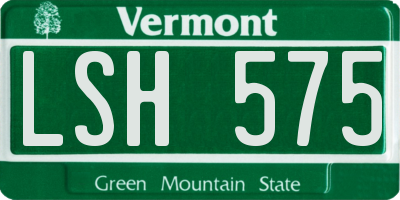 VT license plate LSH575