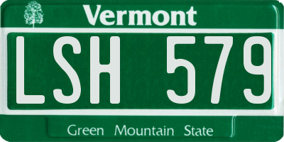 VT license plate LSH579