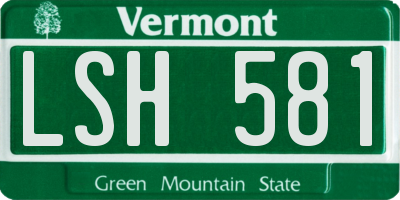 VT license plate LSH581