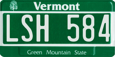 VT license plate LSH584
