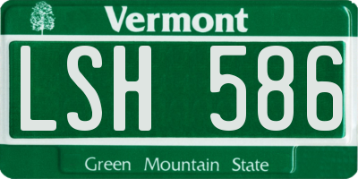 VT license plate LSH586