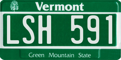 VT license plate LSH591