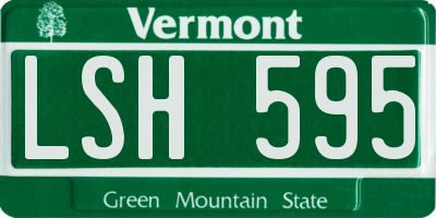 VT license plate LSH595