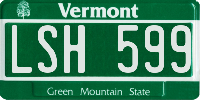 VT license plate LSH599