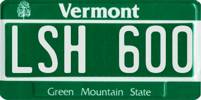 VT license plate LSH600