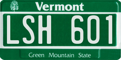VT license plate LSH601