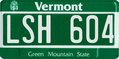 VT license plate LSH604