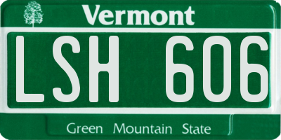 VT license plate LSH606
