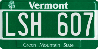 VT license plate LSH607