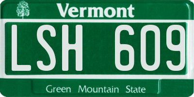 VT license plate LSH609