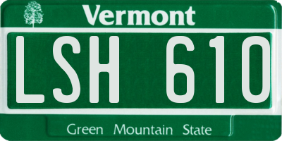 VT license plate LSH610
