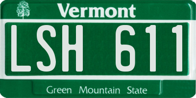 VT license plate LSH611