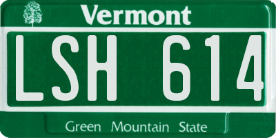 VT license plate LSH614