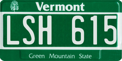 VT license plate LSH615