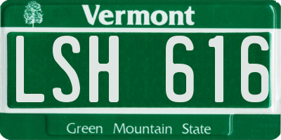 VT license plate LSH616