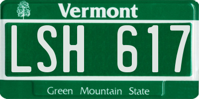 VT license plate LSH617