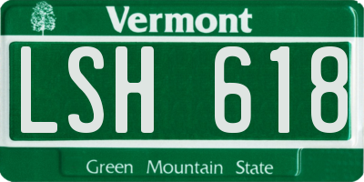 VT license plate LSH618