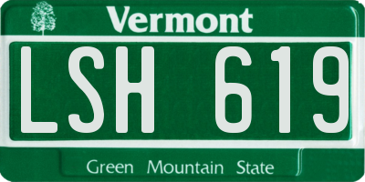 VT license plate LSH619