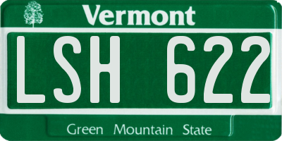 VT license plate LSH622