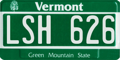 VT license plate LSH626