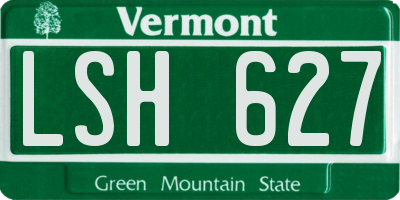 VT license plate LSH627