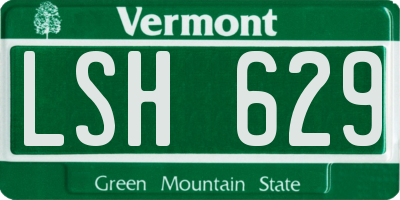 VT license plate LSH629