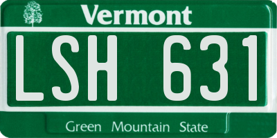 VT license plate LSH631