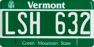 VT license plate LSH632