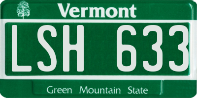 VT license plate LSH633