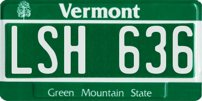 VT license plate LSH636
