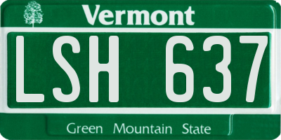 VT license plate LSH637