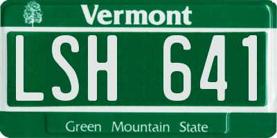 VT license plate LSH641