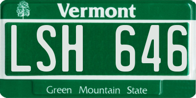 VT license plate LSH646