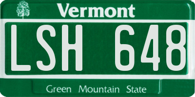 VT license plate LSH648