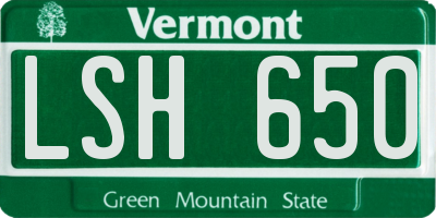 VT license plate LSH650