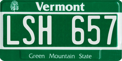 VT license plate LSH657