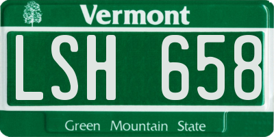 VT license plate LSH658