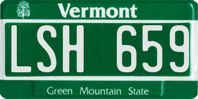 VT license plate LSH659