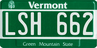 VT license plate LSH662