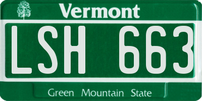 VT license plate LSH663