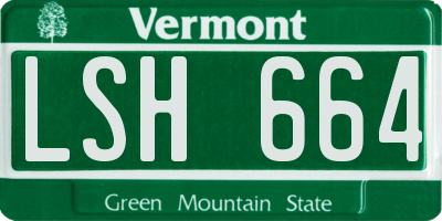 VT license plate LSH664